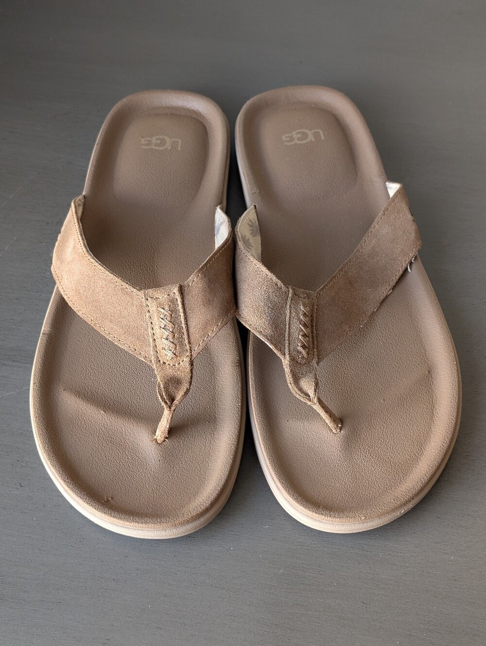 Ugg Brown Brookside Chestnut Rubber Flip Flop Casual Summer Size 11